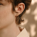 TOVE big studs 18k gold earrings, handcrafted in Basel, Switzerland from 100% recycled gold, featuring an organic design.