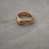DUNA ring in 18k gold-plated recycled silver, handmade ethical jewelry with a natural shiny finish.