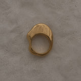 Stylish HALO ring made of 18k gold-plated recycled silver with a natural shiny surface.