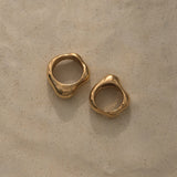 MUSA sustainable rings in 18k gold plating, showcasing ethical, handmade jewelry with a natural shiny finish.