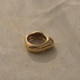 MUSA ring made of 18k gold-plated recycled silver, showcasing ethical handmade, sustainable jewelry design.