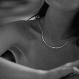 Elegant PLACID necklace in recycled silver, showcasing sustainable and ethical jewelry design.
