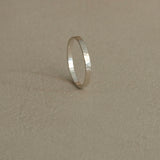 Handmade ISIA small ring in recycled silver with a semi-matte finish, showcasing ethical and sustainable jewelry.