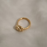 DROP 04 ring one, ethical and sustainable jewelry, handmade in Basel, Switzerland, featuring 18k gold-plated recycled silver.