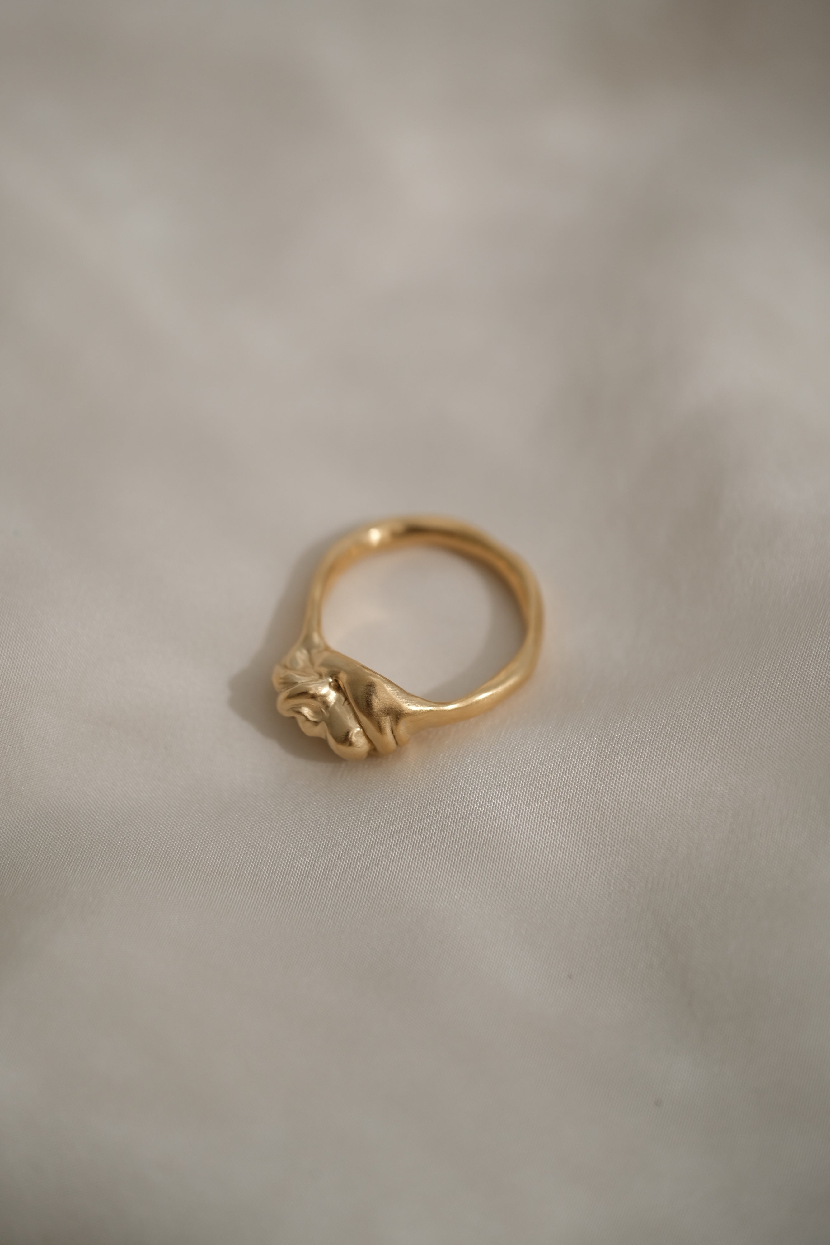 DROP 04 ring one, ethical and sustainable jewelry, handmade in Basel, Switzerland, featuring 18k gold-plated recycled silver.