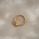 Unique handmade ring in satin finish, 18k gold-plated on recycled silver. Ethical and sustainable jewelry from Basel, Switzerland.