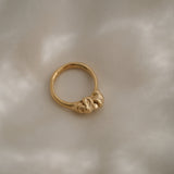 DROP 04 ring one in 18k gold-plated recycled silver, handmade in Basel for unique, ethical jewelry.