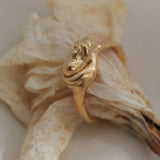 DROP 04 ring one, handmade 18k gold-plated on recycled silver, ethical sustainable jewelry from Basel, Switzerland.