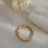 DROP 04 ring three, handmade in Basel, ethical jewelry, 18k gold-plated on recycled silver with a unique satin finish.