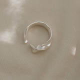 Unique handmade ring in 925 recycled silver with satin finish, crafted in Basel, Switzerland.