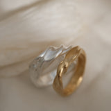 Unique handmade ring set, featuring sustainable 18k gold-plated and recycled silver, designed in Basel, Switzerland.