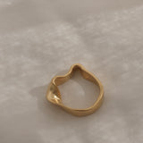 Handmade gold-plated ring on recycled silver, unique ethical jewelry from Basel, Switzerland.