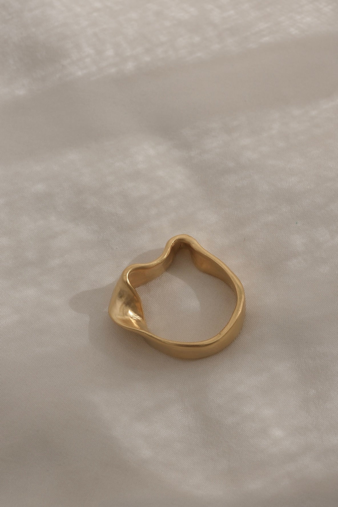 Handmade gold-plated ring on recycled silver, unique ethical jewelry from Basel, Switzerland.
