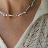 Ethical and sustainable handmade necklace in 925 recycled silver, designed in Basel, Switzerland.