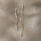 Ethical and sustainable handmade earrings in recycled silver, unique design, crafted in Basel, Switzerland.