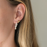 Ethical and sustainable earrings handmade in Basel, Switzerland, featuring unique design and shiny recycled silver.