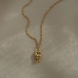 DROP 03 necklace, handmade in Basel, sustainable 18k recycled yellow gold, unique ethical jewelry.