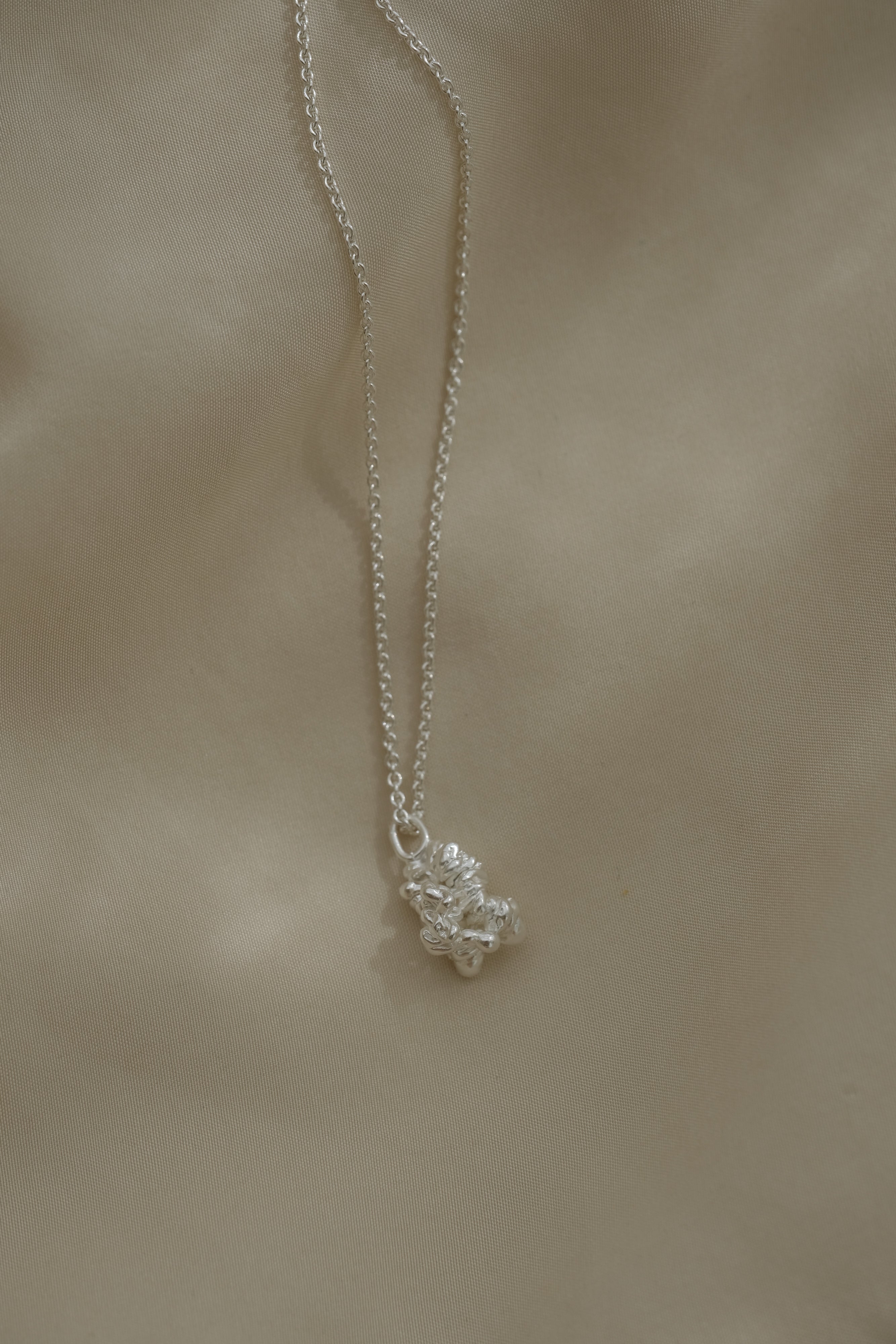 Handmade DROP 03 necklace in 925 recycled silver, ethical and sustainable jewelry from Basel, Switzerland.