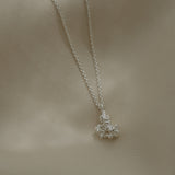 DROP 03 necklace in recycled silver, handmade in Basel, Switzerland, featuring ethical and unique jewelry design.
