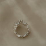Handmade 925 recycled silver ring with unique satin finish, ethically crafted in Basel, Switzerland.