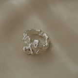 DROP 03 ring in 925 recycled silver showcasing handmade, unique design from Basel, Switzerland.