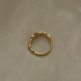 Handmade unique ring in 18k recycled yellow gold, ethically crafted in Basel, Switzerland.