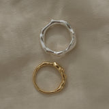 Handmade rings in silver and recycled gold showcasing unique, ethical jewelry crafted in Basel, Switzerland.