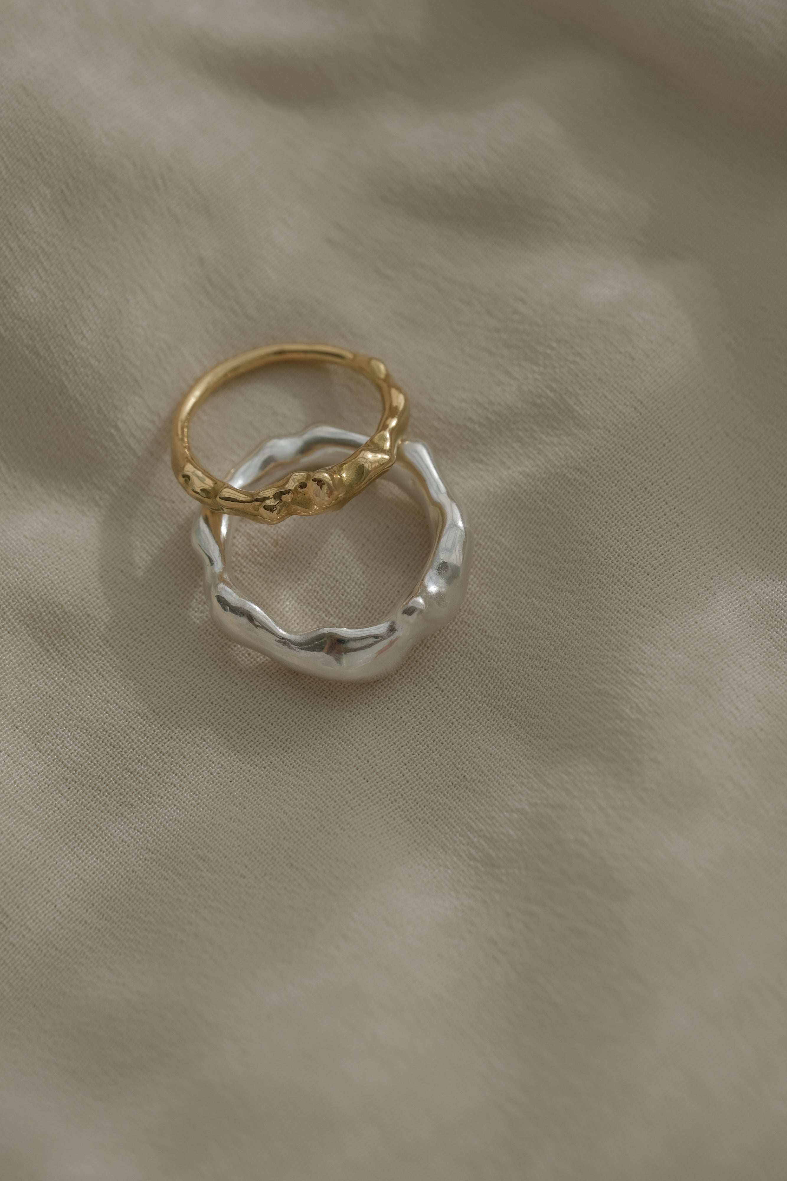 Handmade ethical and sustainable jewelry rings in recycled gold and silver, designed in Basel, Switzerland.
