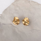 Handmade AROYO small earrings in 18k gold-plated recycled silver, showcasing ethical and sustainable jewelry craftsmanship.