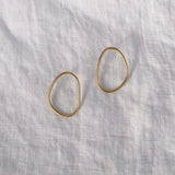LOON big earrings in recycled silver with natural semi-shiny surface, showcasing ethical and sustainable handmade jewelry.