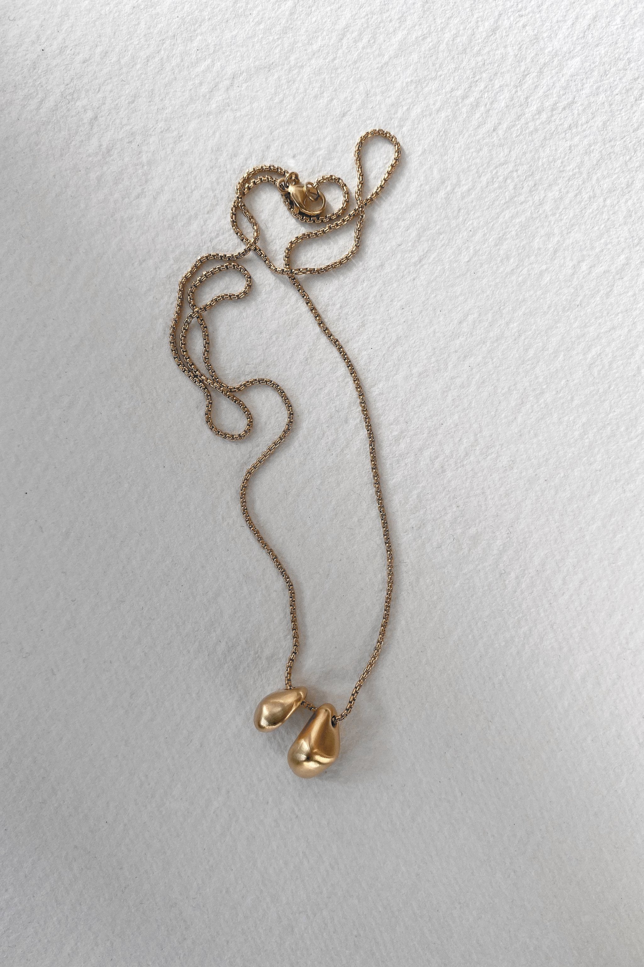 ONOA necklace, 18k gold-plated recycled silver, handmade ethical jewelry with a semi-matte finish.