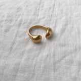 ONOA ring made of 18k gold-plated recycled silver with a semi-matte finish, showcasing ethical and sustainable jewelry.