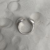 ONOA ring in recycled silver with a semi-matte finish, showcasing ethical and sustainable handmade jewelry.