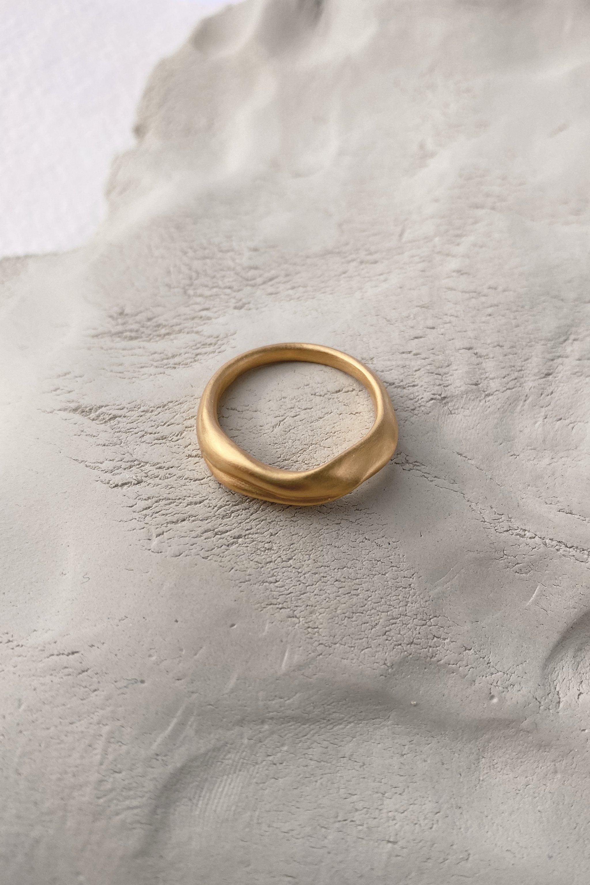 YERERA small ring made of 18k gold-plated brass, showcasing ethical and sustainable handmade jewelry.