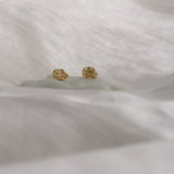 ELV earrings in 18k gold-plated recycled silver, showcasing ethical, handmade, and sustainable jewelry.