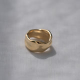 KAYU ring in 18k gold-plated recycled silver, showcasing ethical and handmade sustainable jewelry.