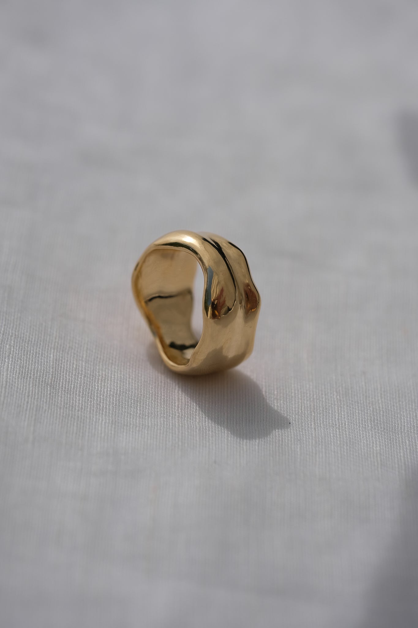 KAYU ring made from 18k gold-plated recycled silver, showcasing sustainable handmade jewelry.