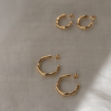 LUMI big earrings in 18k gold-plated recycled silver, showcasing handcrafted, ethical jewelry with a sustainable touch.