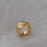 Handmade MOA ring in 18k gold-plated recycled silver, showcasing sustainable and ethical jewelry craftsmanship.