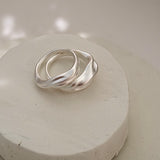 Handmade YERERA big ring in recycled silver, showcasing ethical and sustainable jewelry design.